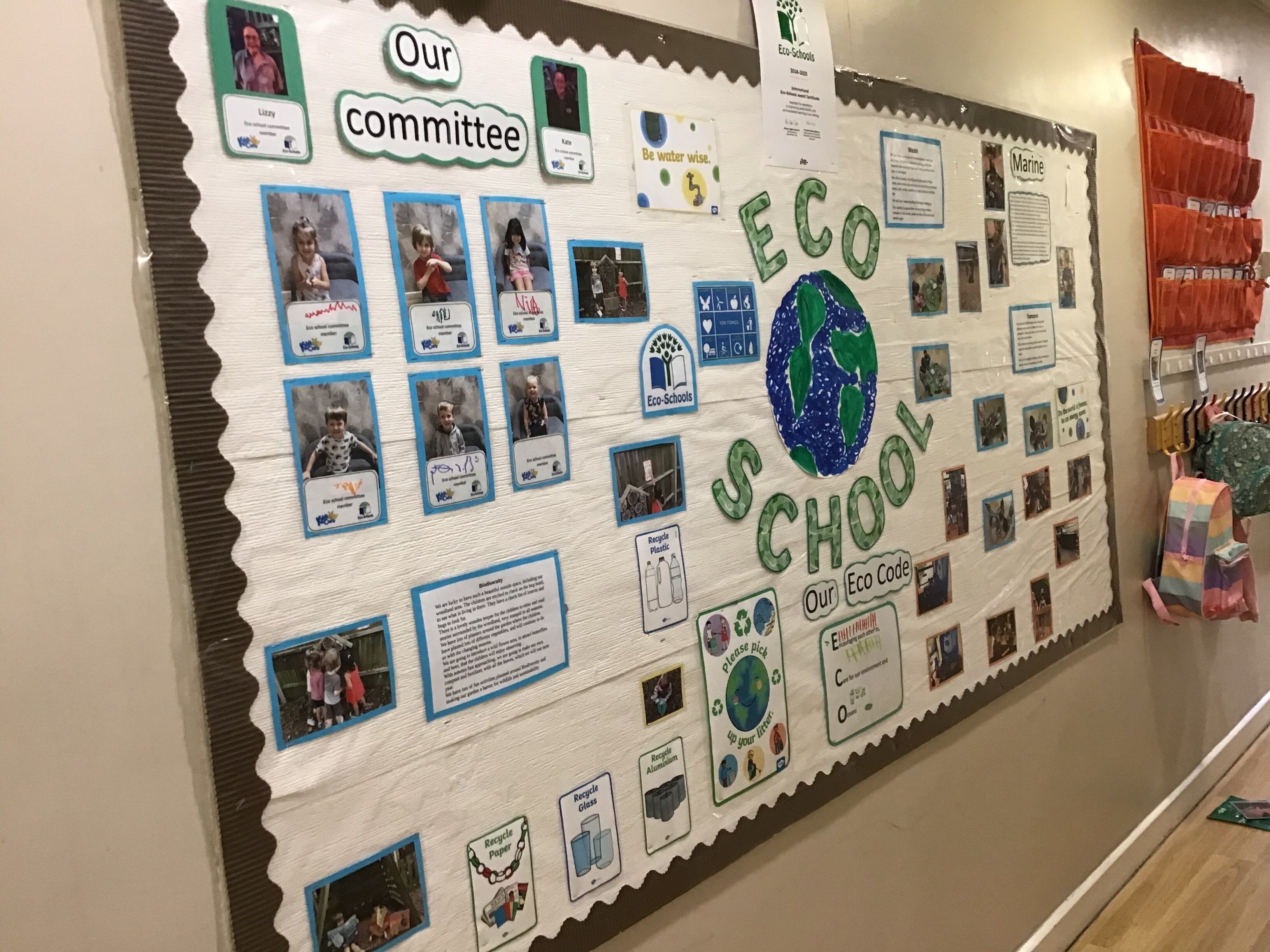 The Kiddi Caru Day Nursery in Whiteley's Eco Schools Eco-Board.