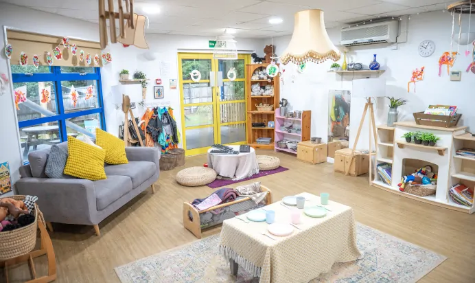 Bright interactive space at The Kiddi Caru Day Nursery Preschool Burgess Hill