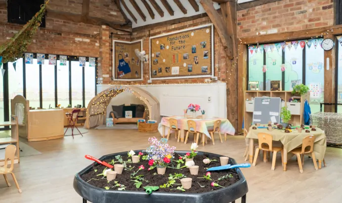 Bright interactive space at The Old Barn Day Nursery Preschool Narborough