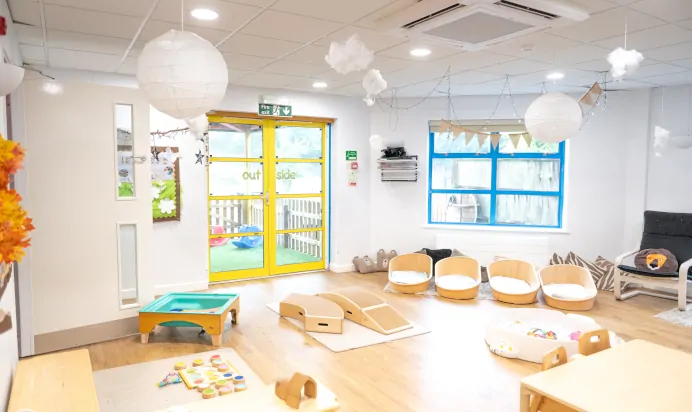 Indoor activity space at Kiddi Caru Day Nursery Preschool Plympton Plymouth