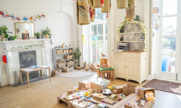 Inside space with crafts at The Melton Mowbray Day Nursery Preschool Leicester