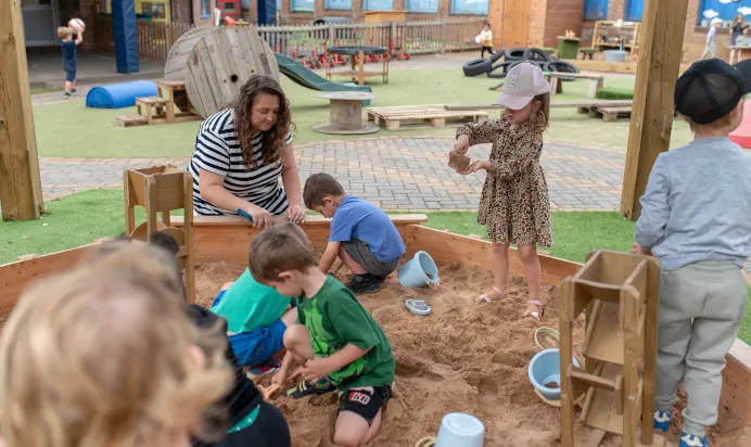 Interactive sand pit at The Kiddi Caru Day Nursery Preschool Grange Park