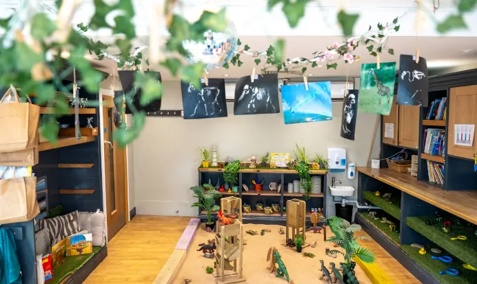 Activity area with pictures of animals at Dicky Birds Nursery Preschool Claremont Road Surbiton