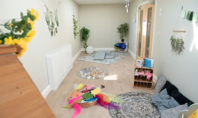 Indoor area with cosy corner at Dicky Birds Nursery Preschool Pelham Road Wimbledon London