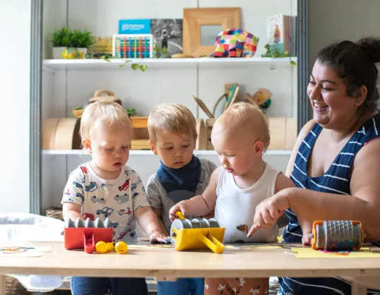 young-children-painting-at-dicky-birds-nursery-preschool-raynes-park-london