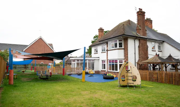 Bright outdoor interactive space at Radcliffe On Trent Day Nursery Preschool