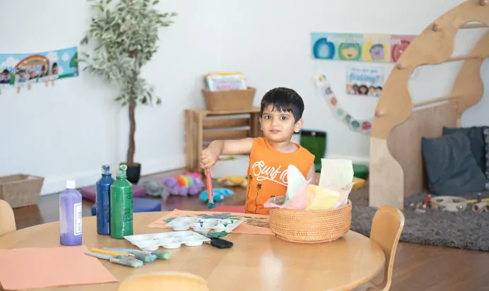 Child painting at Clerkenwell Mount Day Nursery Preschool London