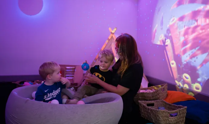 Children playing in sensory room at The Winchmore Hill Day Nursery London