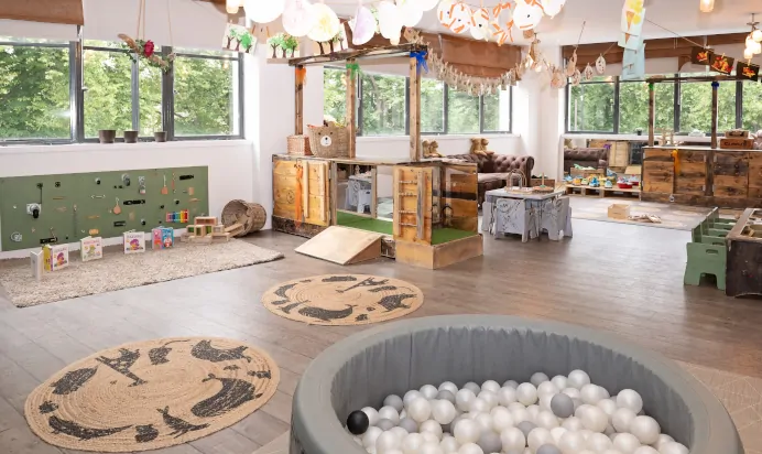 Indoor area with ball pit at The Chiswick House Day Nursery Preschool London