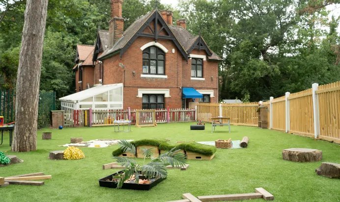 Outdoor play area at The Chingford Forest Day Nursery Preschool London