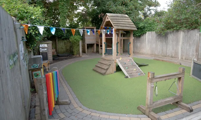 Outdoor play area at The Penge East Day Nursery Preschool London