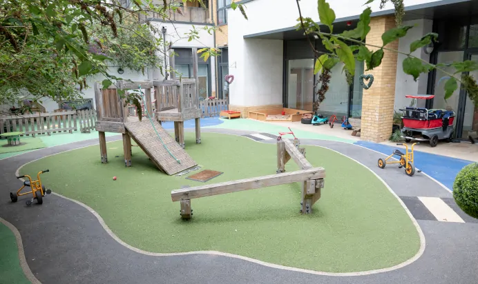 Outdoor play area at The Wandsworth Day Nursery Preschool London