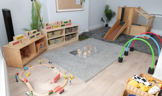 Play area with slide at Clerkenwell Mount Day Nursery Preschool London