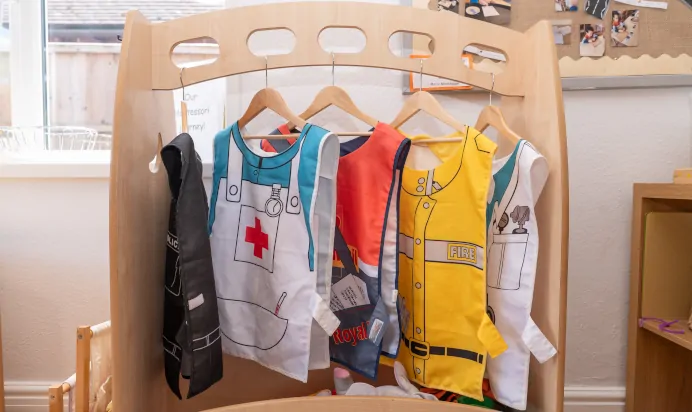 Costumes hanging up at The College Town Montessori Nursery Preschool Sandhurst