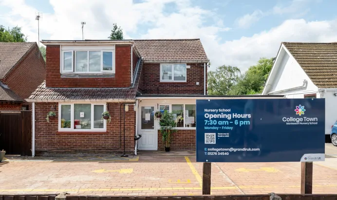 Outside view of building at The College Town Montessori Nursery Preschool Sandhurst