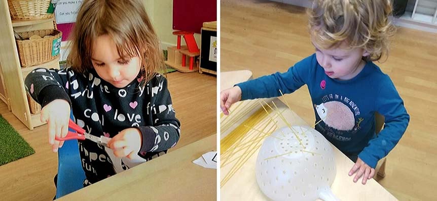 Kiddi Caru Rushden Practise Their Fine Motor Skills