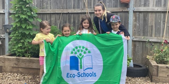 Kiddi Caru Day Nursery & Preschool taking one step closer to becoming an Eco-Schools nursery in Matford Green, Exeter