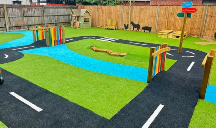 Outdoor play area garden at Pippa's House Nursery in Aldershot