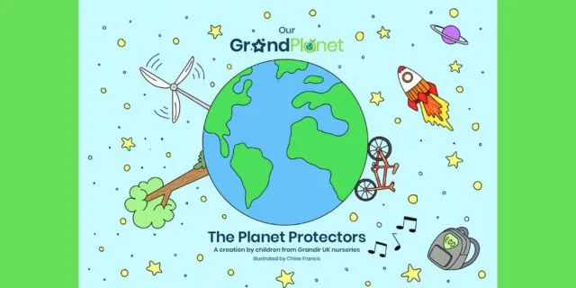 Graphic of the grand planet created by children at Grandir UK nurseries
